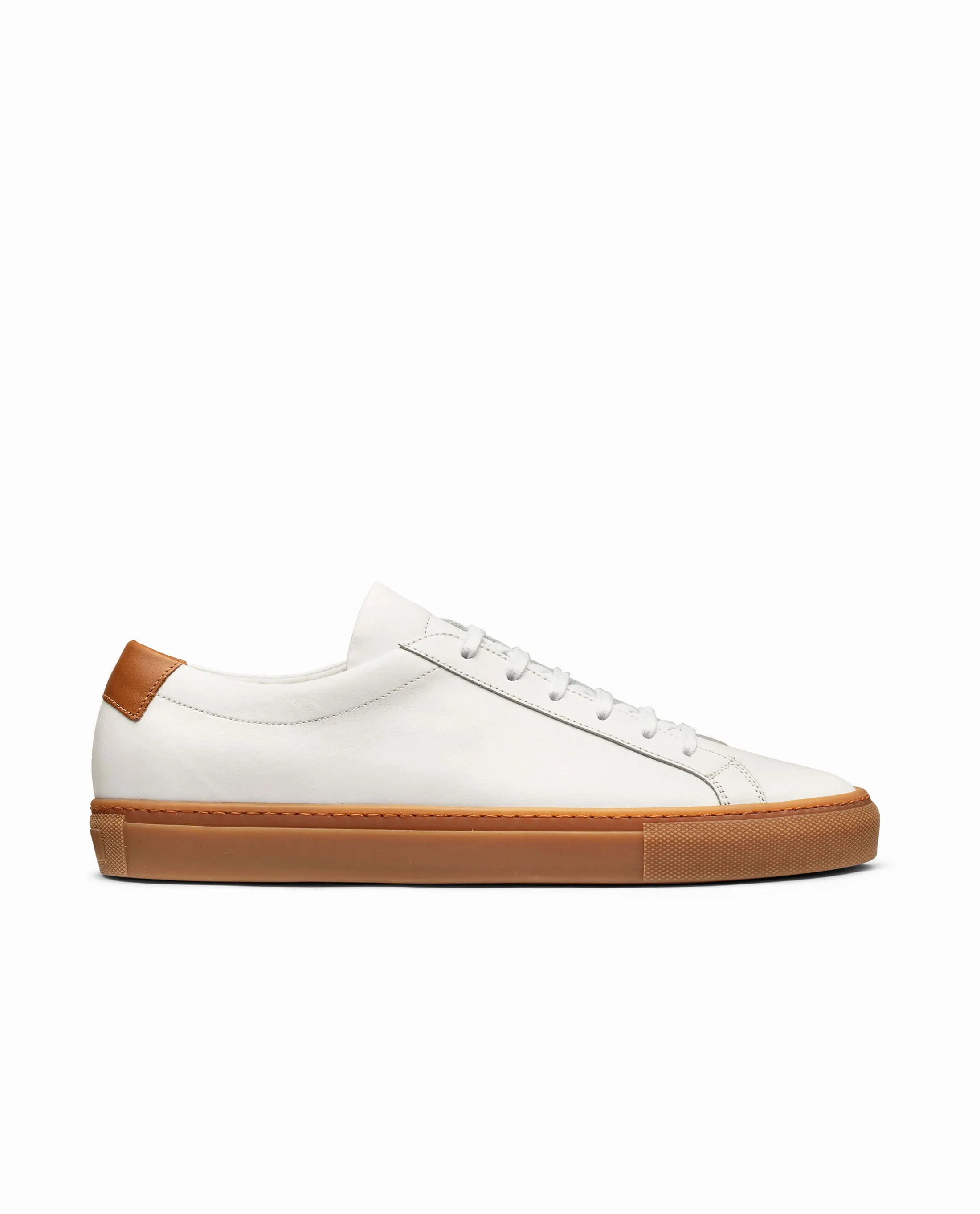 White Calf Low-Top Sneakers