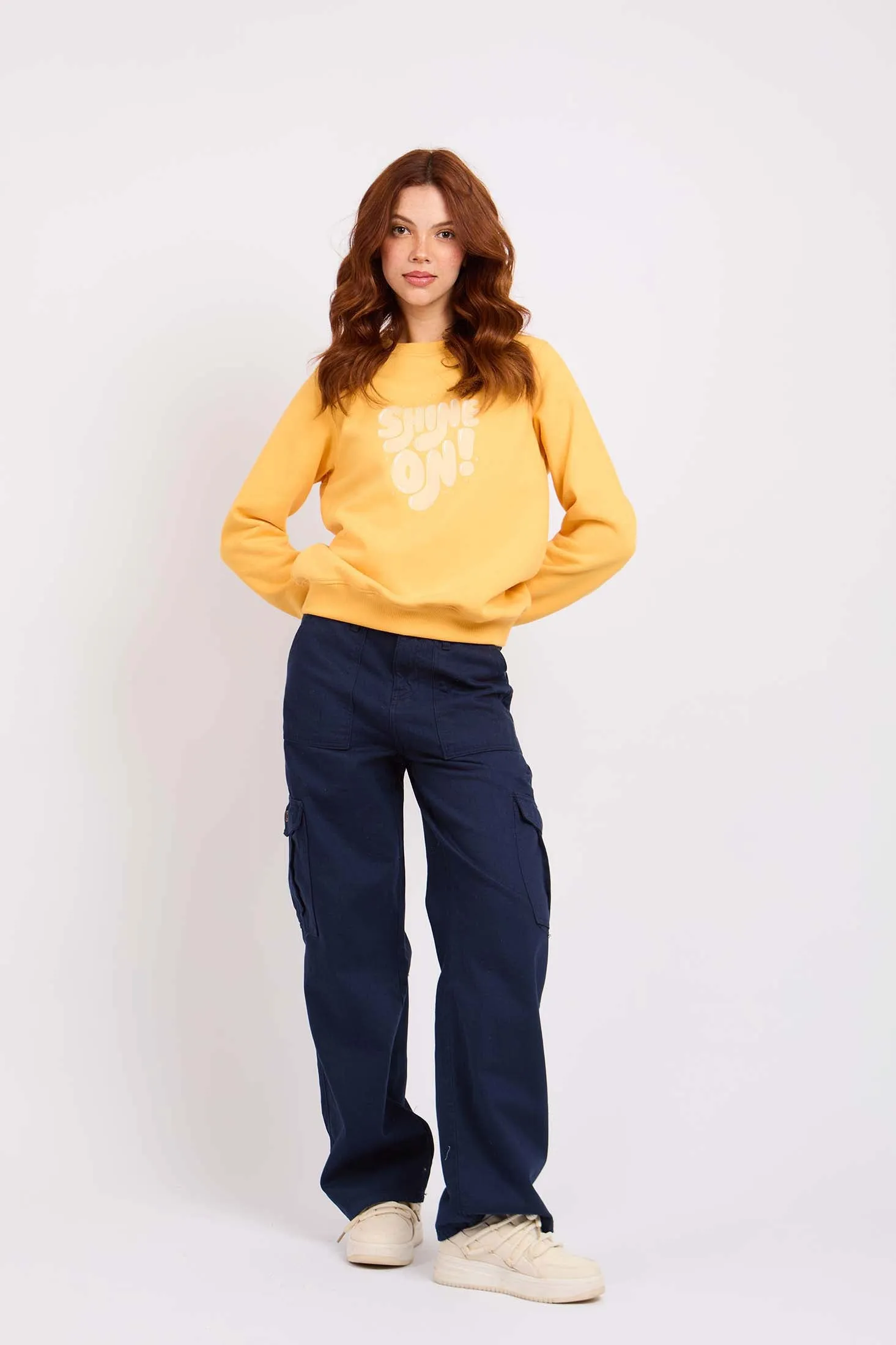 Women Regular Fit Front Print Sweat Shirt