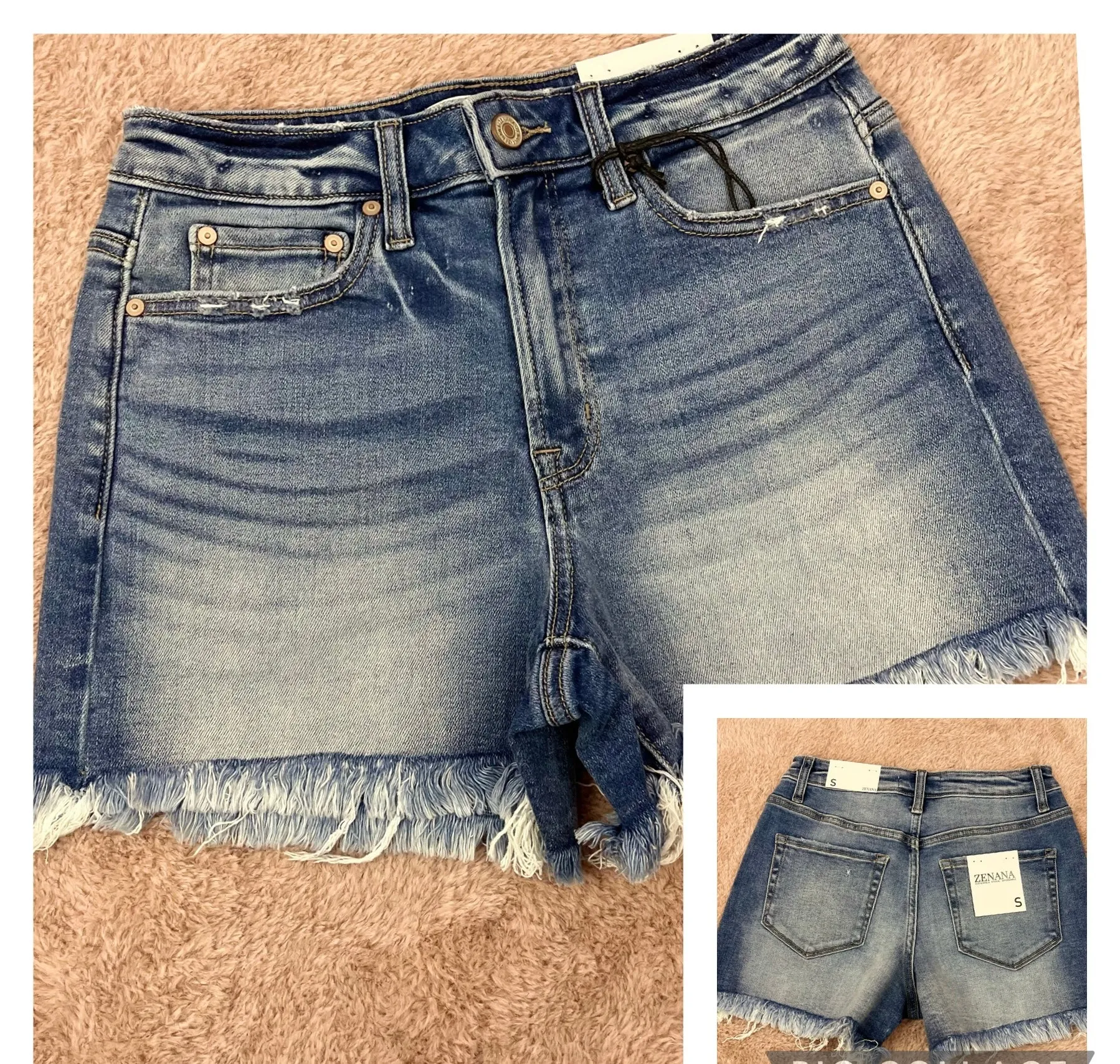 Zenana Raw Hem Frayed Shorts